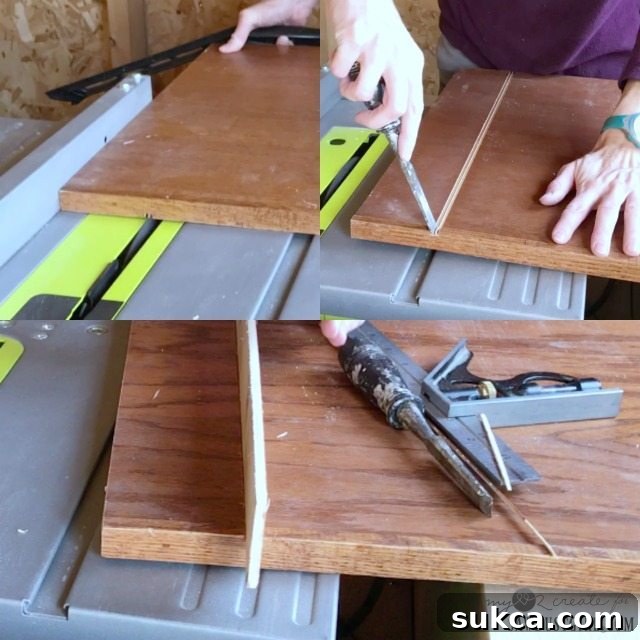 Cutting a second pass on a table saw to make dado joint symmetrical