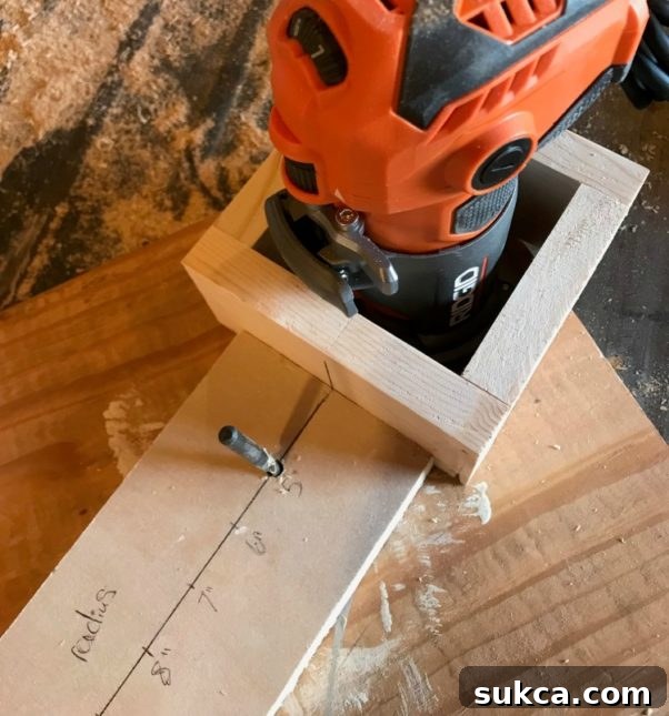Setting Pivot Point for Router Jig
