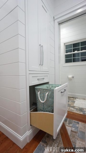 Sleek Arc Laundry Glide 3 Laundry hamper cabinet