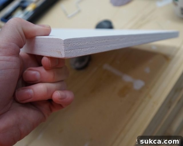 Addressing pitted plywood edges for a smooth painted finish