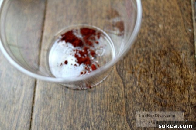 Powdered wood dye for custom wood finishing projects, demonstrating concentrated coloring power