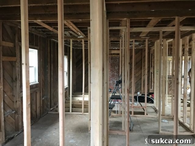 Multitasking with framing during plumbing work Additional framing work on the opposite side of the house