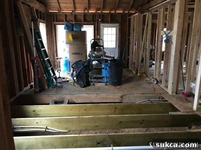 The start of the HVAC trench excavation Beginning the trench digging for new HVAC ductwork
