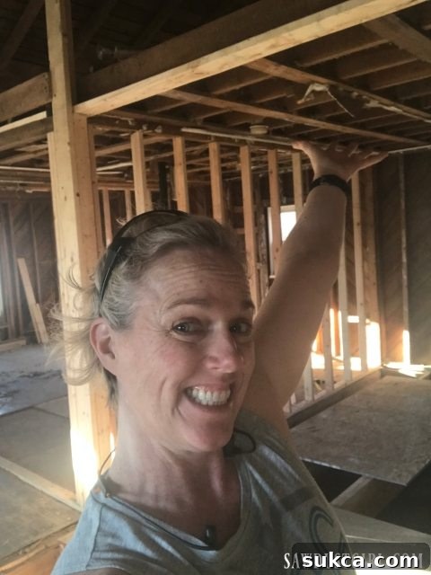 The process of framing new interior walls Framing new walls in Calderwood Cottage