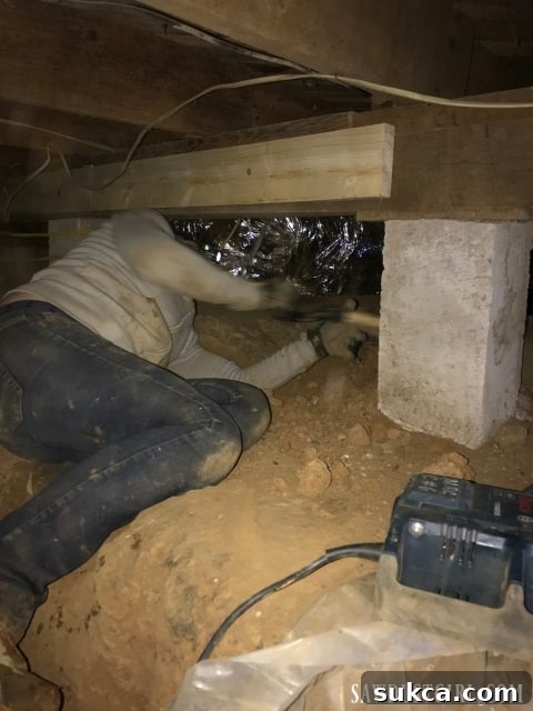Crawl space - dirt removal - Late night work