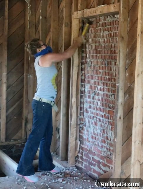Sledgehammering the Stubborn Brick Wall Calderwood Cottage sledgehammer demolition