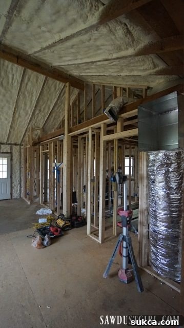 Calderwood Cottage progress Calderwood Cottage interior framing with new insulation