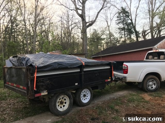 Dump trailer filled with construction waste