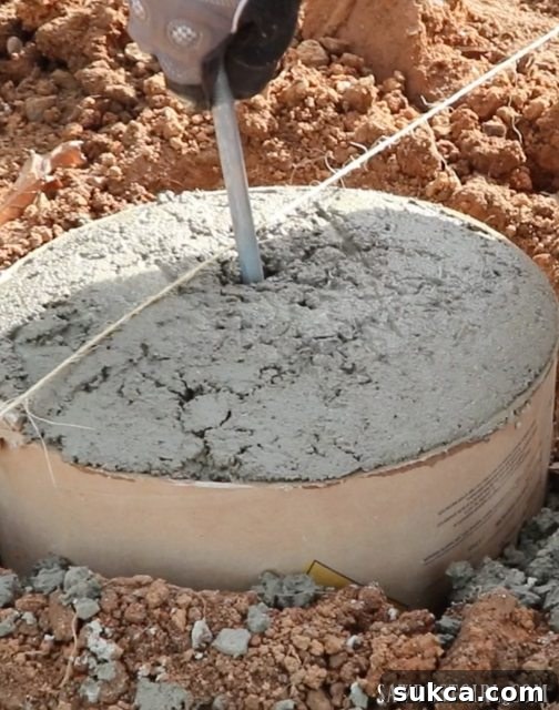 Securing Deck Post Holders with J-bolts Inserting J-bolts into Fresh Concrete Deck Footings
