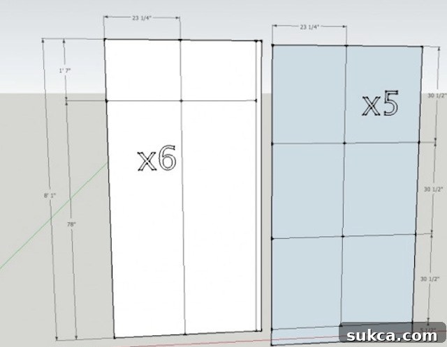Optimized Cabinet Cut List Comprehensive cut list for custom closet cabinets, optimizing material usage on sheet goods to minimize waste.