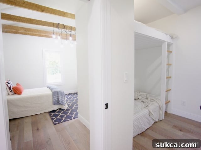 Bedroom featuring built-in bunk beds, designed for multi-functional use