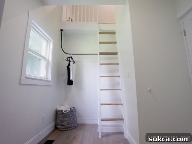 Open closet design within a bedroom, offering practical storage solutions