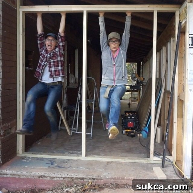 Julie and Sandra, the 'Sawdust Girls,' celebrating their hard work