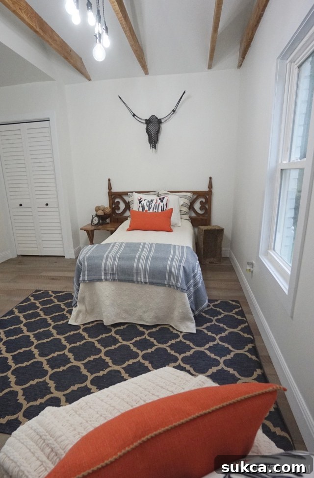 Organic minimalist bedroom decor with natural textures and a serene ambiance