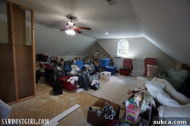 Decluttered loft ready for next steps Loft space partially cleared, showing early progress