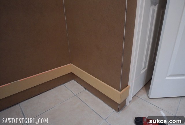 Installing the wide bottom rail and subsequent stiles