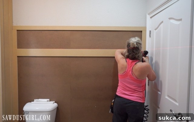 Installing the 4.5 inch wide center rail for wainscoting