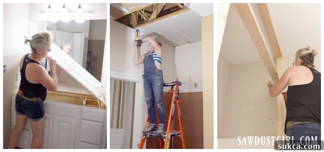 Construction of the shower/tub entrance wall