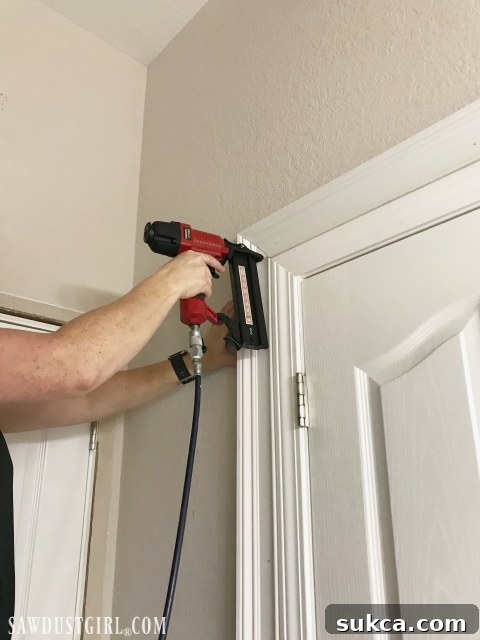 Bulking out door casings for a seamless wainscoting integration