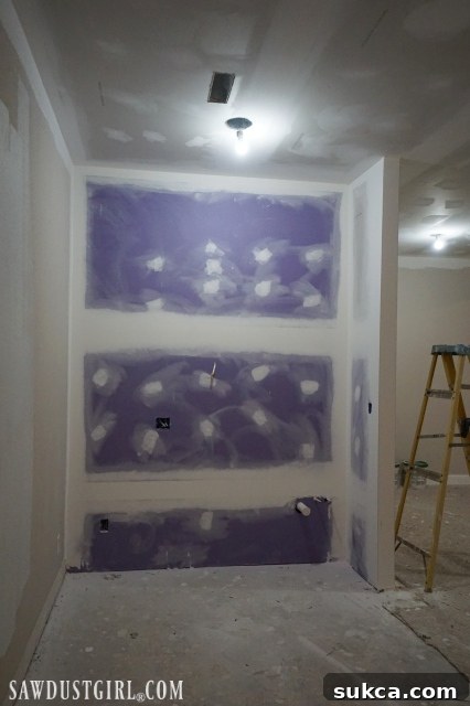 PUPRLE XP drywall installed in wet bar area
