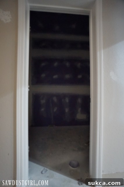 Bedroom closet with new PURPLE XP drywall