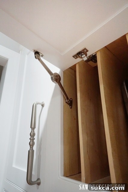 How to install lift up - stay open cabinet door hardware.
