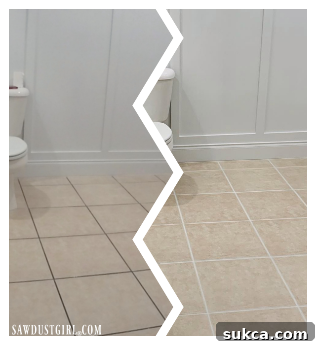 Easily change the color of grout with grout paint. It works!