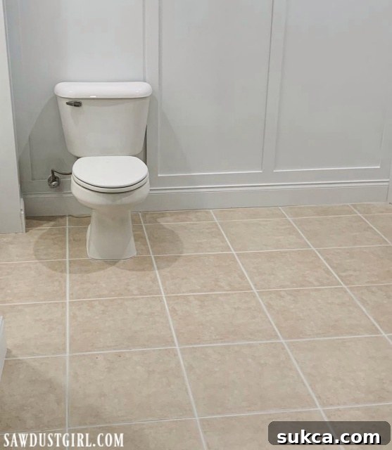 After using grout paint (color and sealer in one).