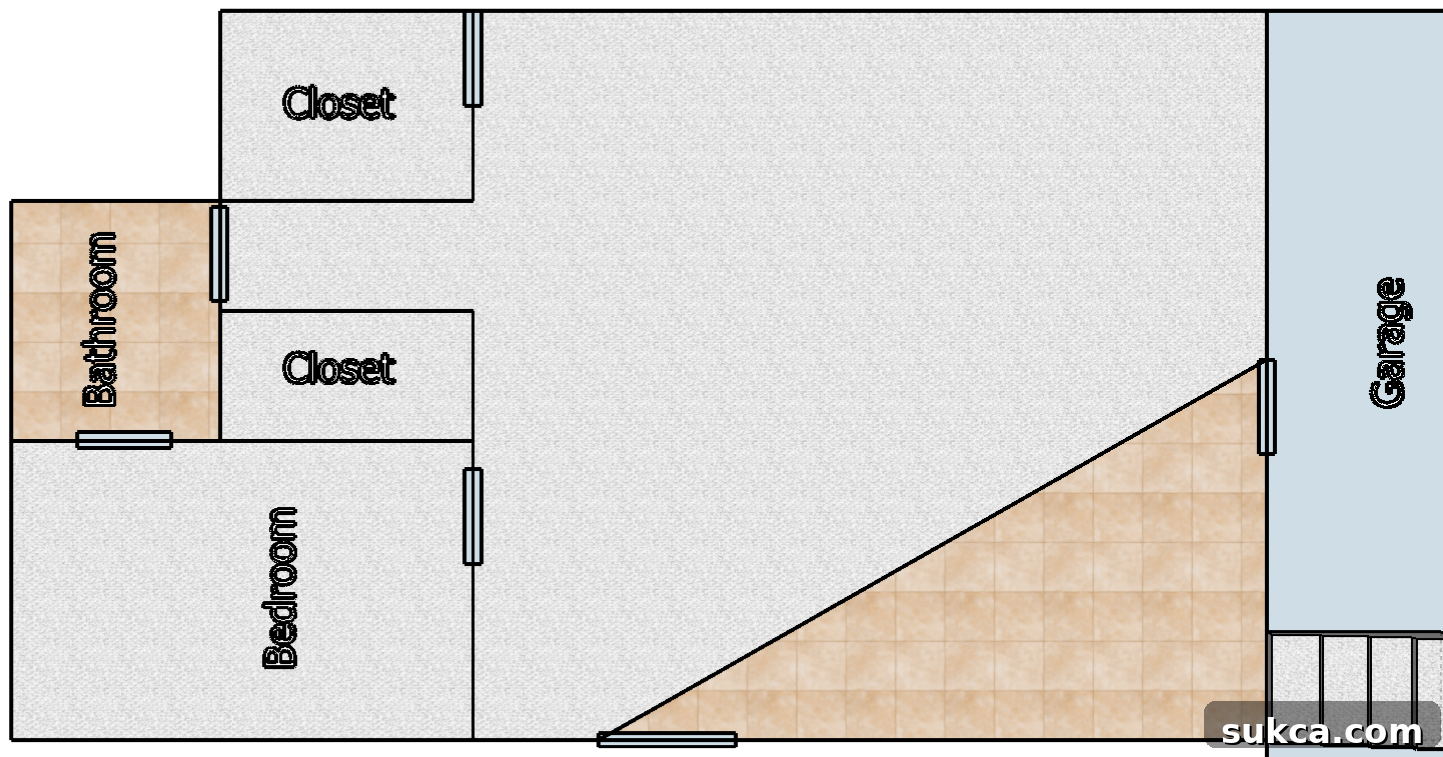 Basement layout with tile and carpet