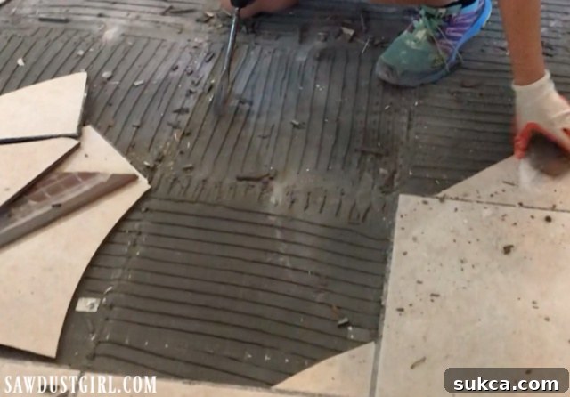 How to remove thinset from concrete