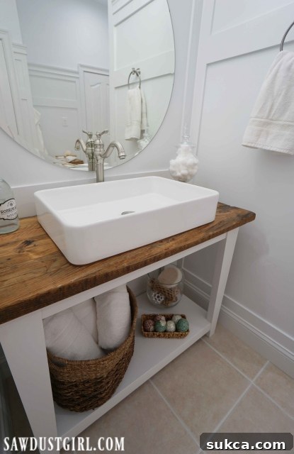 Unique Bathroom Vanity with Live Edge Wood Countertop