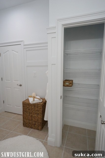 Organized Bathroom Linen Closet Interior