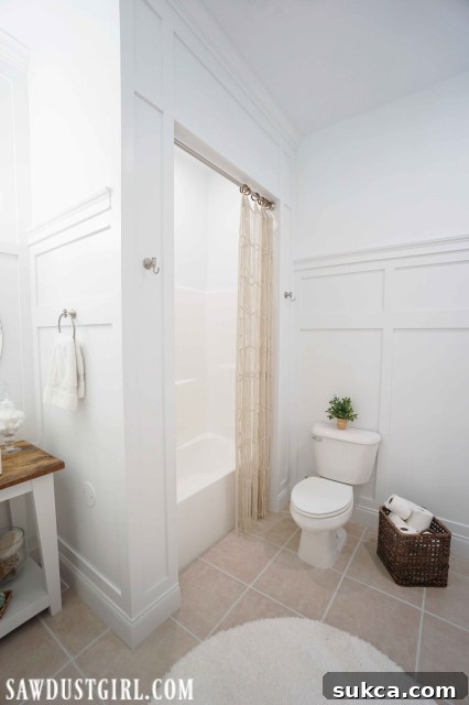 Stylish Bathroom Makeover with Built-in Shower