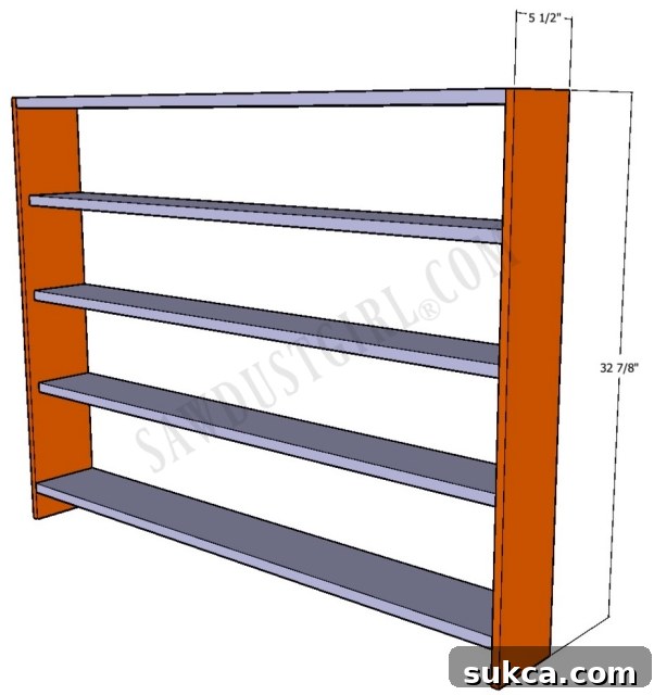 Detailed view of plywood pieces for building a wrapping paper storage cabinet