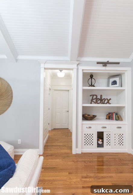 Custom Dog Crate Built-in Built-in shelves with sliding door dog crate