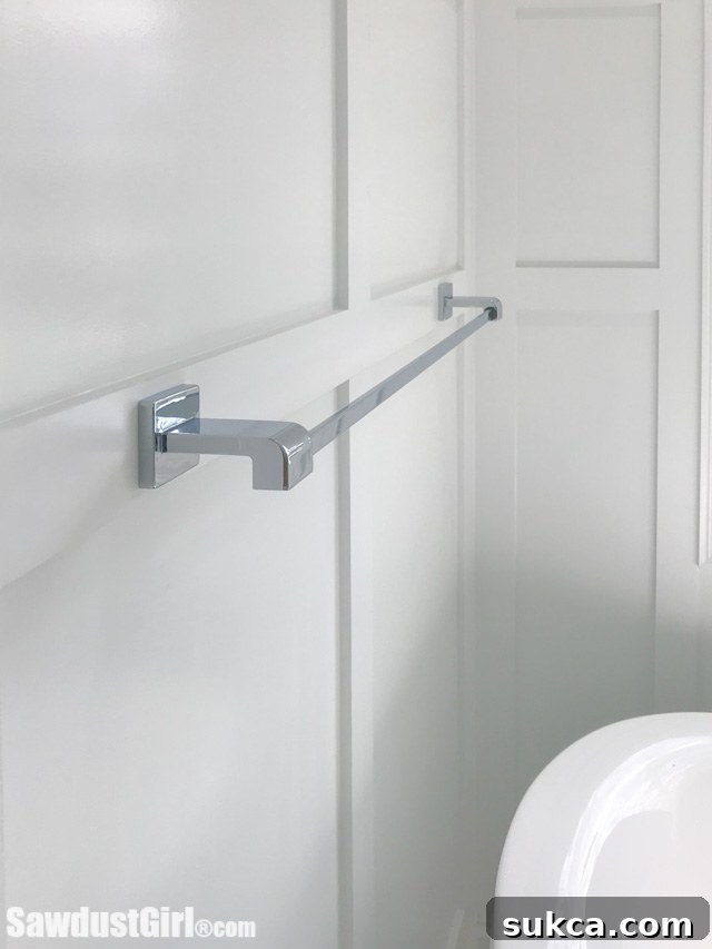 Modern bathroom hardware details