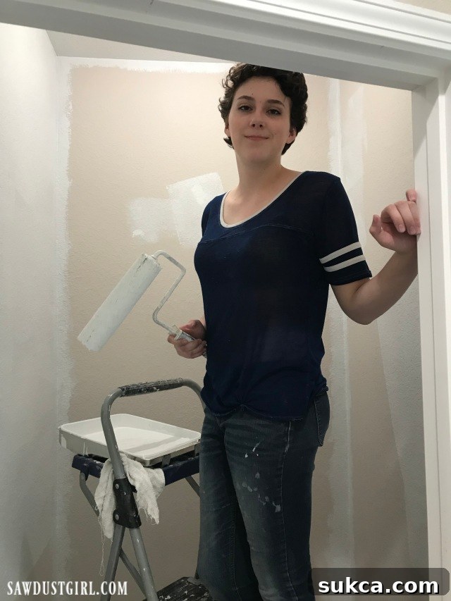 Team working on master bathroom renovation