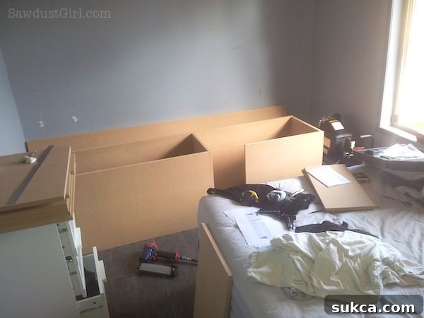 DIY small bedroom storage project: Kristy's progress with power tools