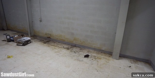 Workshop Drainage Solutions Workshop exterior showing drainage challenge