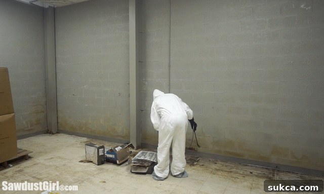 Workshop Mold Cleaning Spraying mold killer on workshop walls