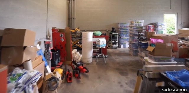 Organized tools and supplies in Bay 2, the future finishing room