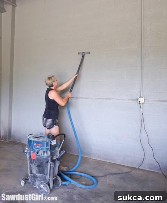 Closer Look at Lower Wall Mold and Staining in Workshop