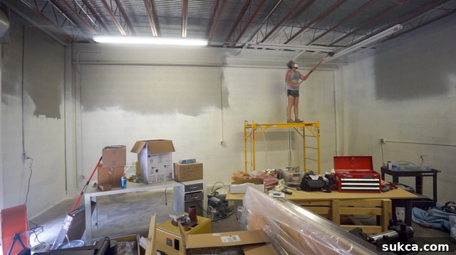 Freshly Painted Workshop Workshop walls and ceiling freshly painted