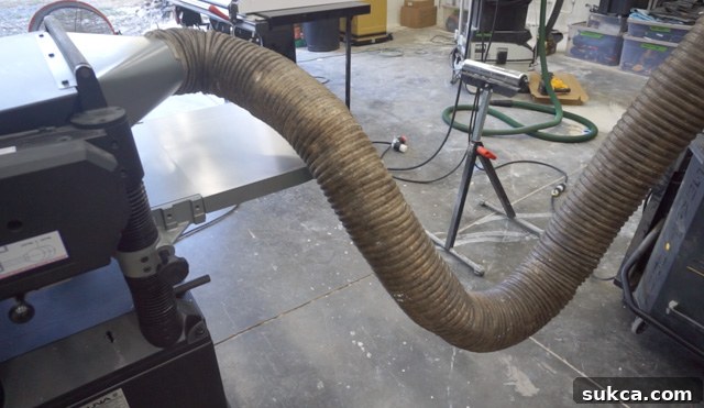 Dust hose connection Temporary dust collection setup