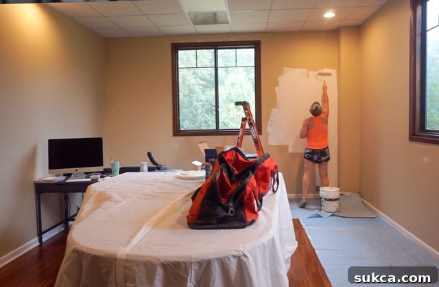 Piano Room Walls Freshly Painted Piano Room walls freshly painted, showing a clean, bright aesthetic
