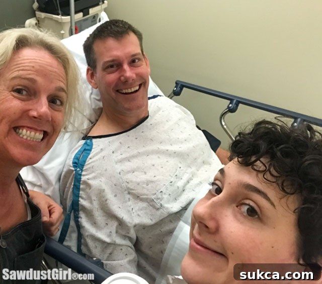 Wes Recovering Post-Surgery Wes post-shoulder surgery, resting and recovering with family support by his side.
