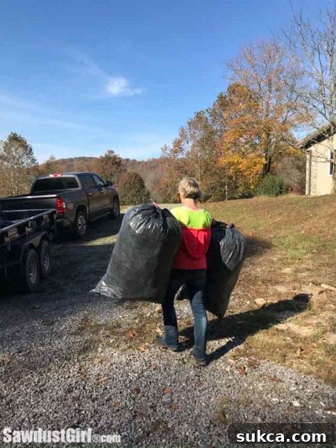 New Dump Trailer Brand new Diamond C dump trailer hitched to a vehicle, ready for debris removal.