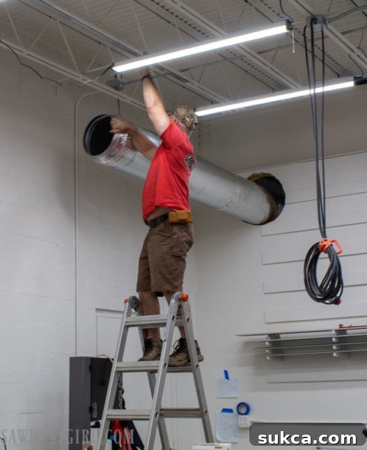 Large opening cut in the wall for the trunkline