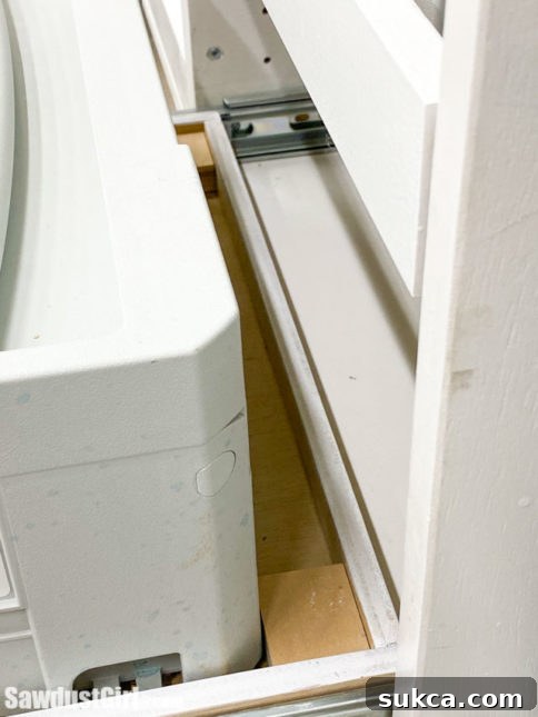 Improved drawer design with optimized depth, no wasted space.