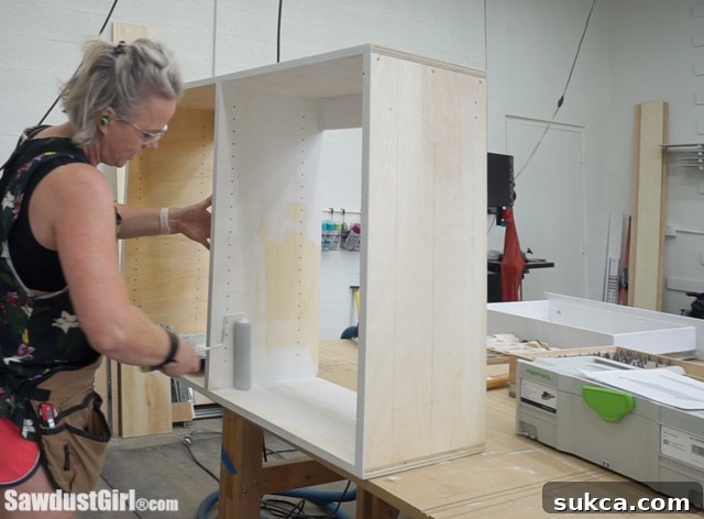 Work in progress view of multiple Systainer storage cabinets.